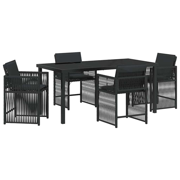 Have Spisebordssæt 5 pcs Sort polyrattan