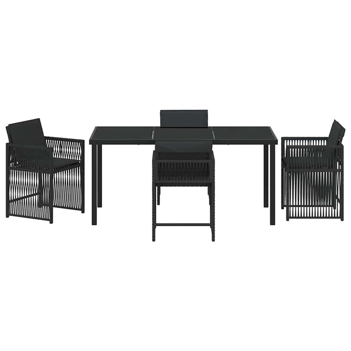 Have Spisebordssæt 5 pcs Sort polyrattan