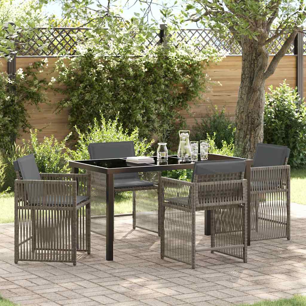 Have Spisebordssæt 5 pcs Grå polyrattan
