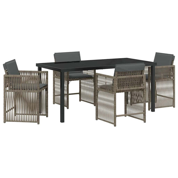 Have Spisebordssæt 5 pcs Grå polyrattan