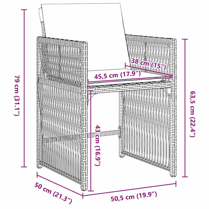 Have Spisebordssæt 5 pcs Grå polyrattan