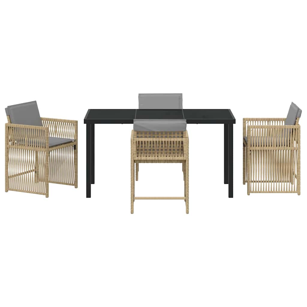 Have Spisebordssæt 5 pcs Beige polyrattan