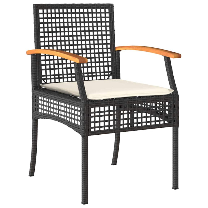 Have Spisebordssæt med pude 5 pcs Sort Rattan