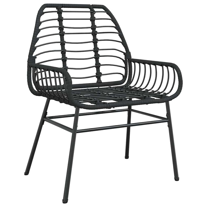 Have Spisebordssæt 5 pcs Sort polyrattan