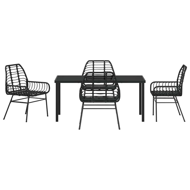 Have Spisebordssæt 5 pcs Sort polyrattan