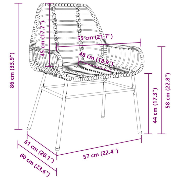 Have Spisebordssæt 5 pcs Brun polyrattan
