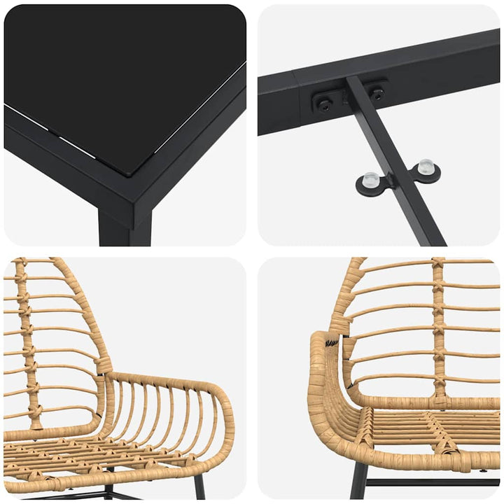 Have Spisebordssæt 5 pcs Brun polyrattan