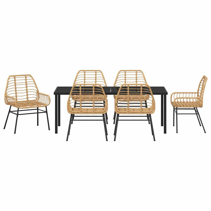 Have Spisebordssæt 7 pcs Brun polyrattan