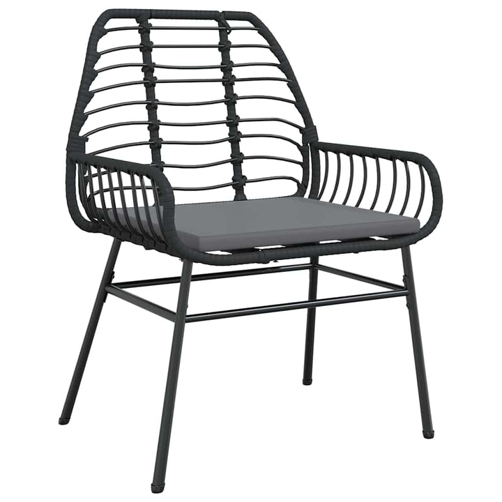 Have Spisebordssæt 5 pcs Sort polyrattan
