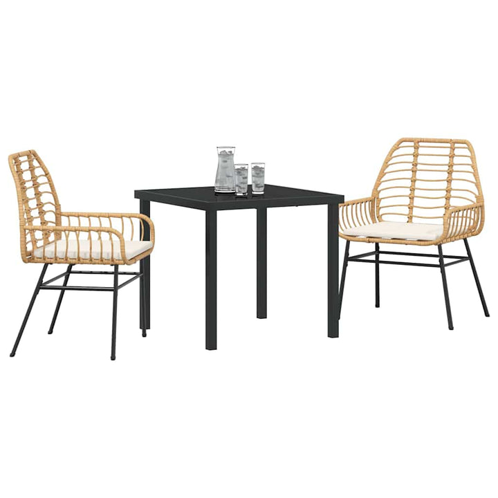 Have Spisebordssæt 3 pcs Brun polyrattan