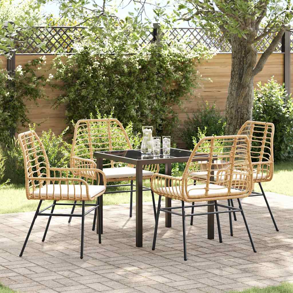 Have Spisebordssæt 5 pcs Brun polyrattan