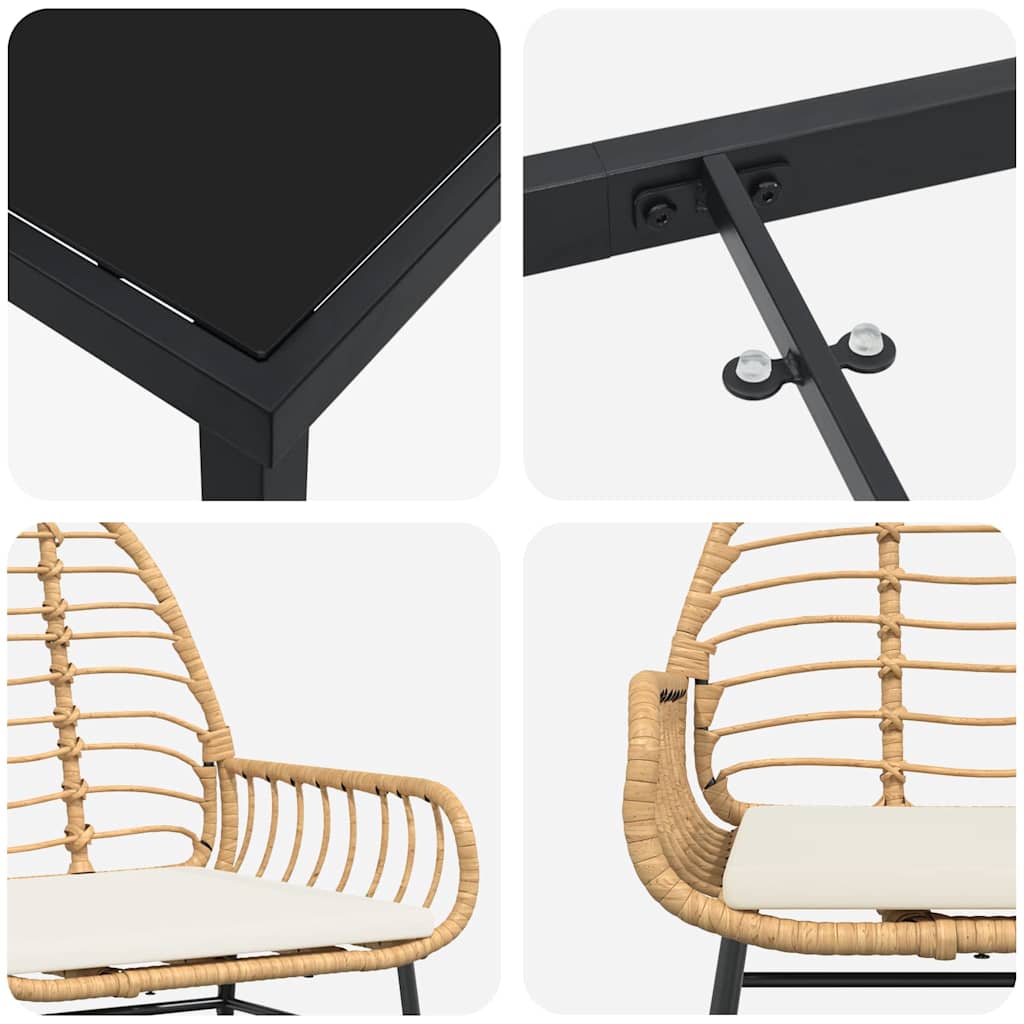 Have Spisebordssæt 5 pcs Brun polyrattan