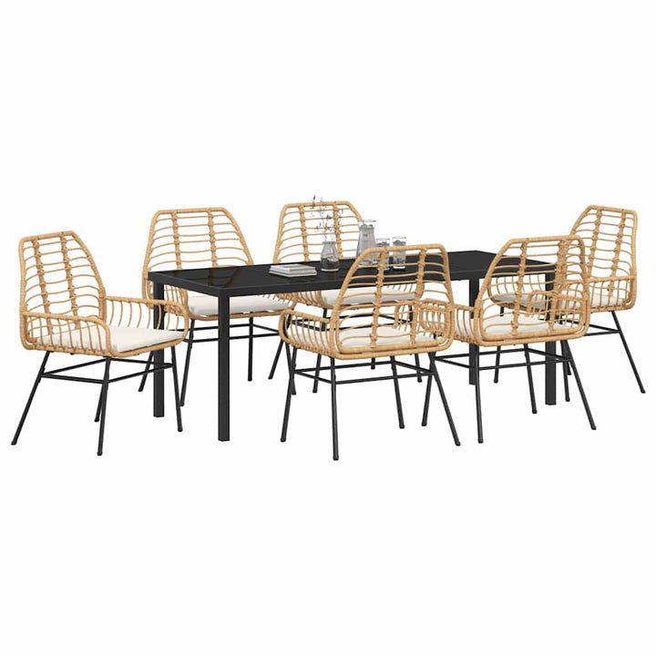 Have Spisebordssæt 7 pcs Brun polyrattan