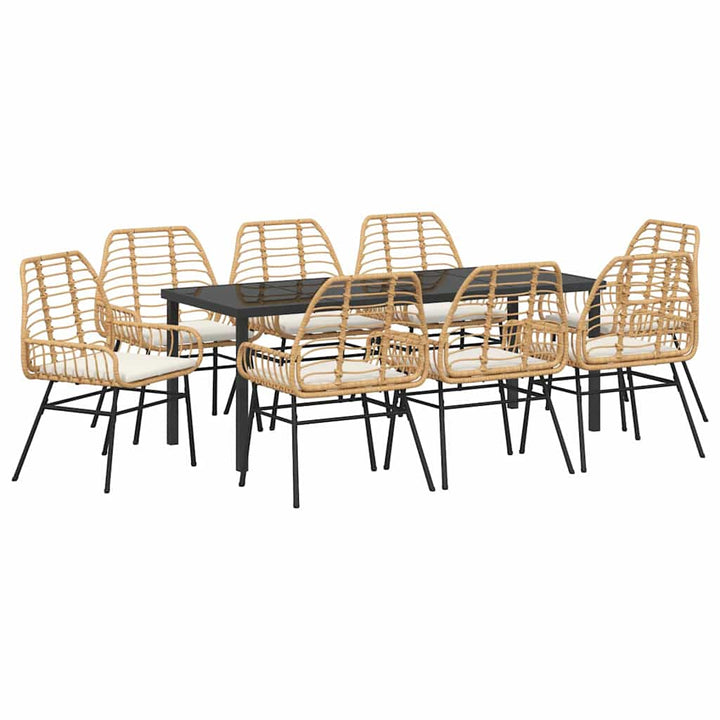 Have Spisebordssæt 9 pcs Brun polyrattan