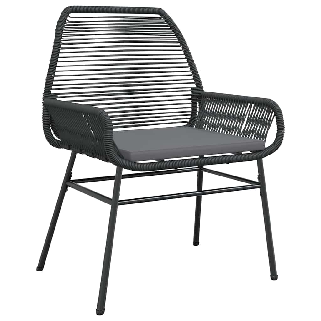 Have Spisebordssæt med pude 5 pcs Sort polyrattan