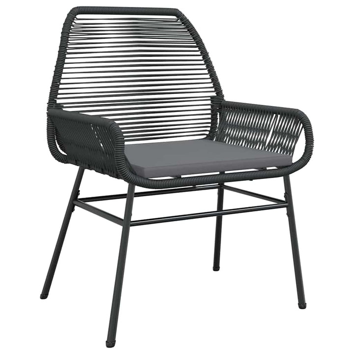 Have Spisebordssæt med pude 7 pcs Sort polyrattan