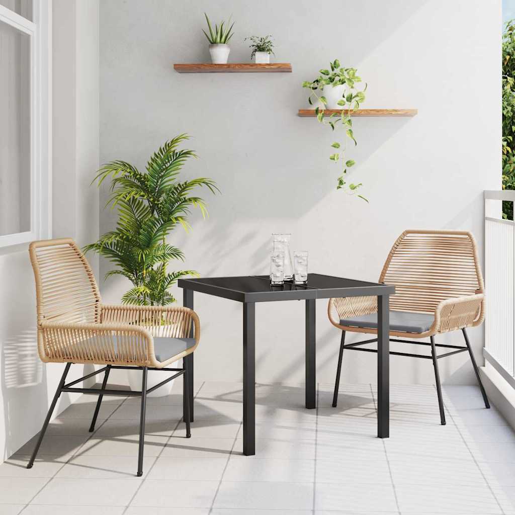 Have Spisebordssæt med pude 3 pcs Brun polyrattan