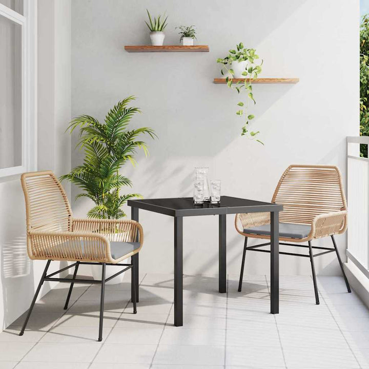 Have Spisebordssæt med pude 3 pcs Brun polyrattan