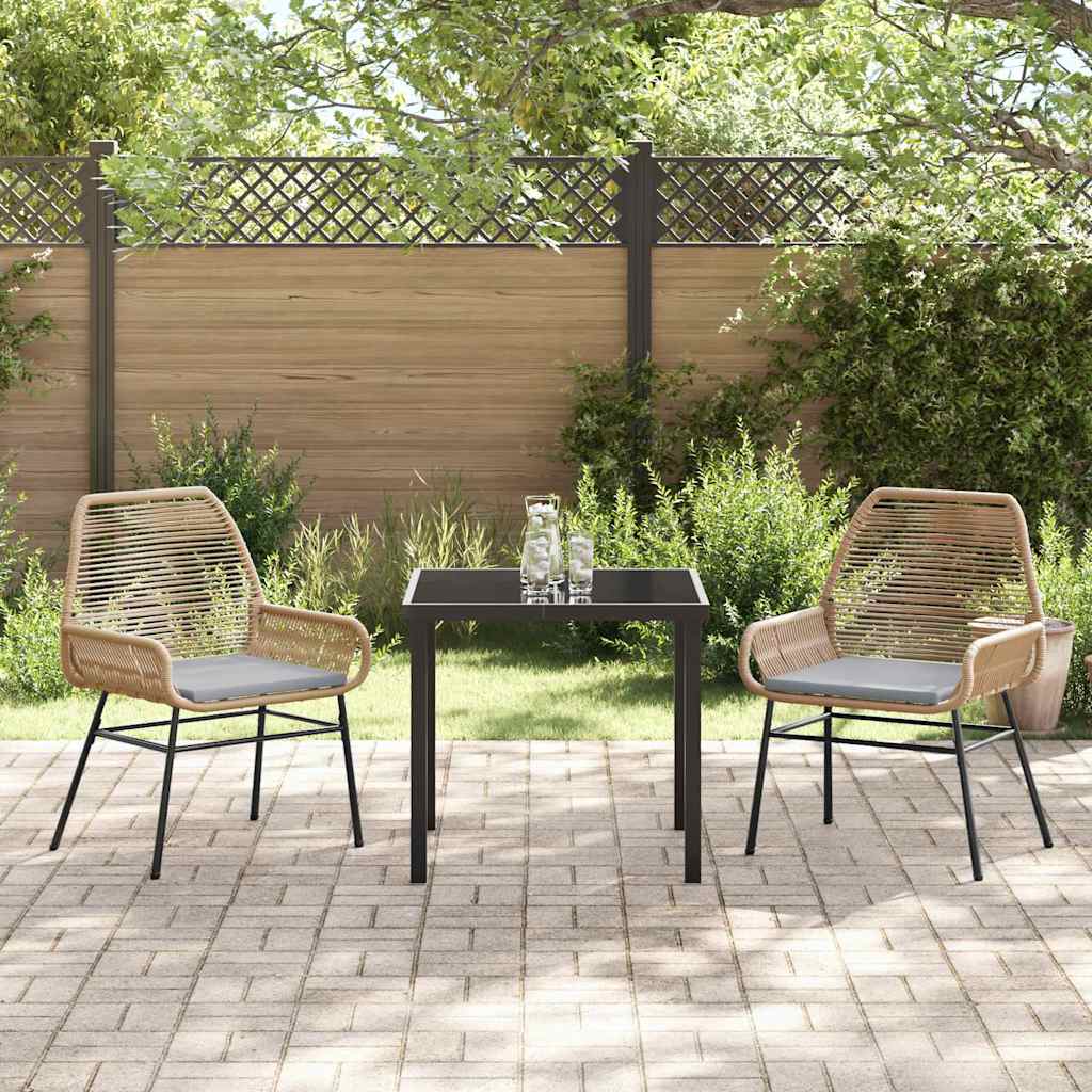 Have Spisebordssæt med pude 3 pcs Brun polyrattan