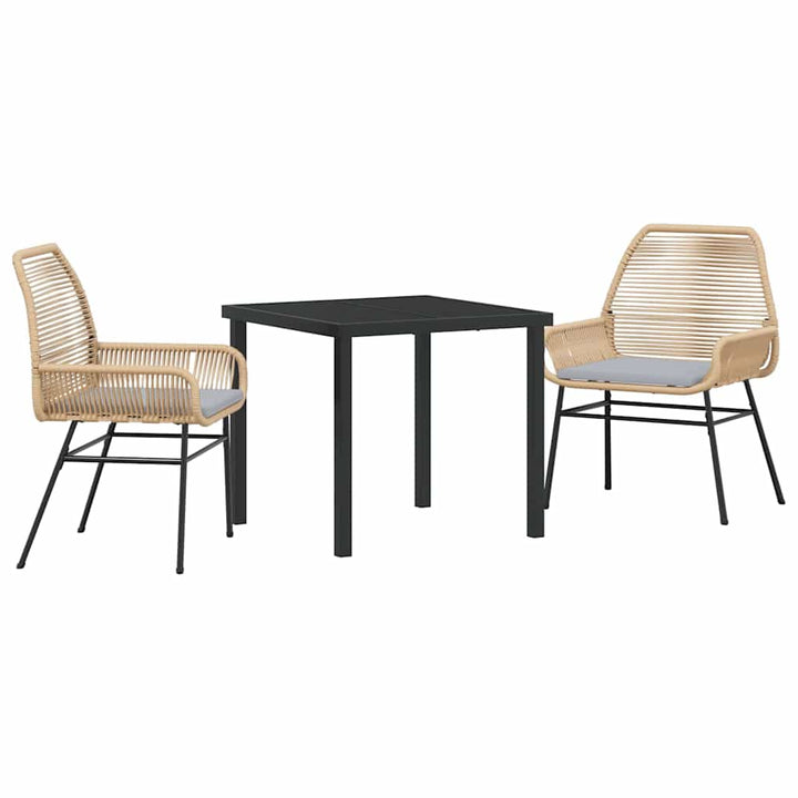 Have Spisebordssæt med pude 3 pcs Brun polyrattan