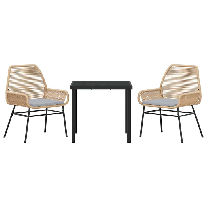 Have Spisebordssæt med pude 3 pcs Brun polyrattan
