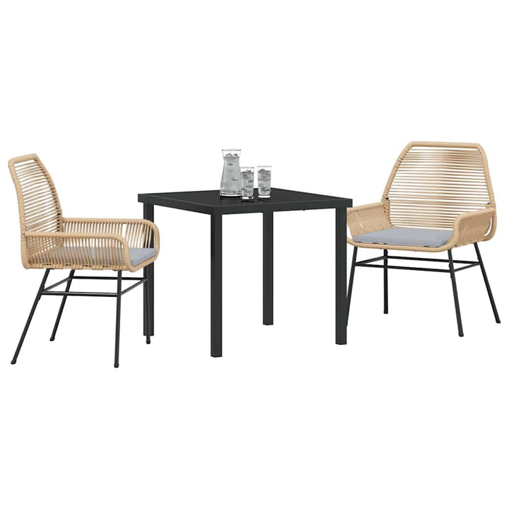 Have Spisebordssæt med pude 3 pcs Brun polyrattan