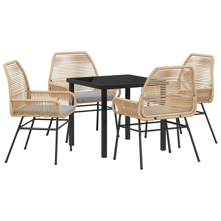 Have Spisebordssæt med pude 5 pcs Brun polyrattan