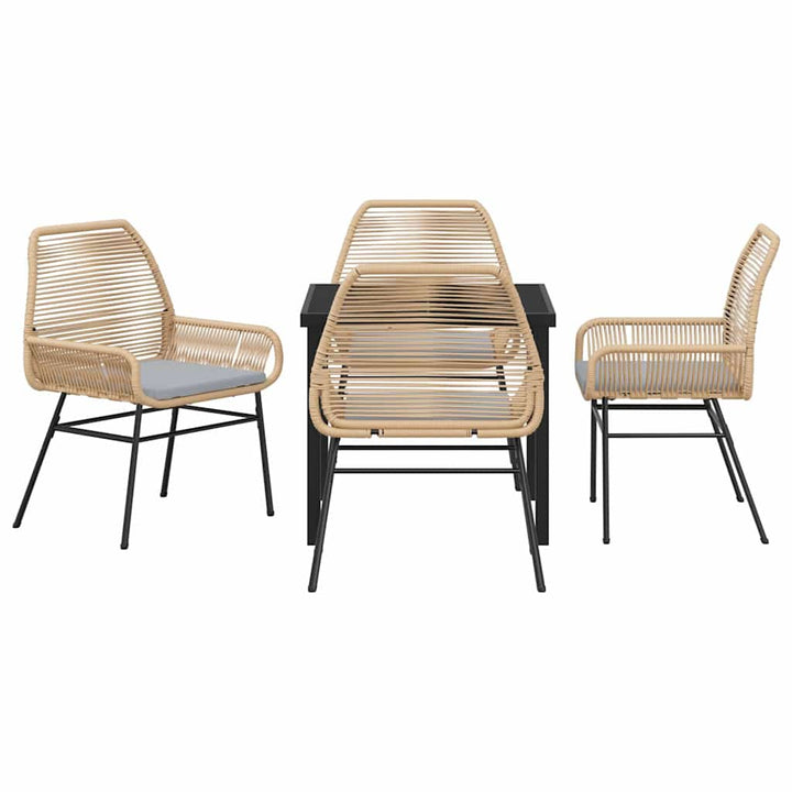Have Spisebordssæt med pude 5 pcs Brun polyrattan
