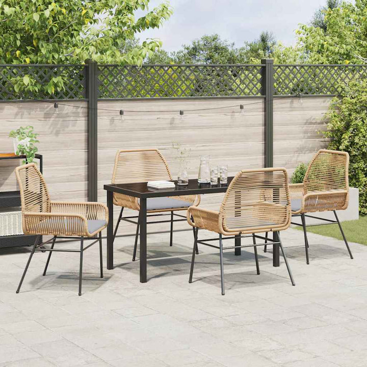 Have Spisebordssæt med pude 5 pcs Brun polyrattan