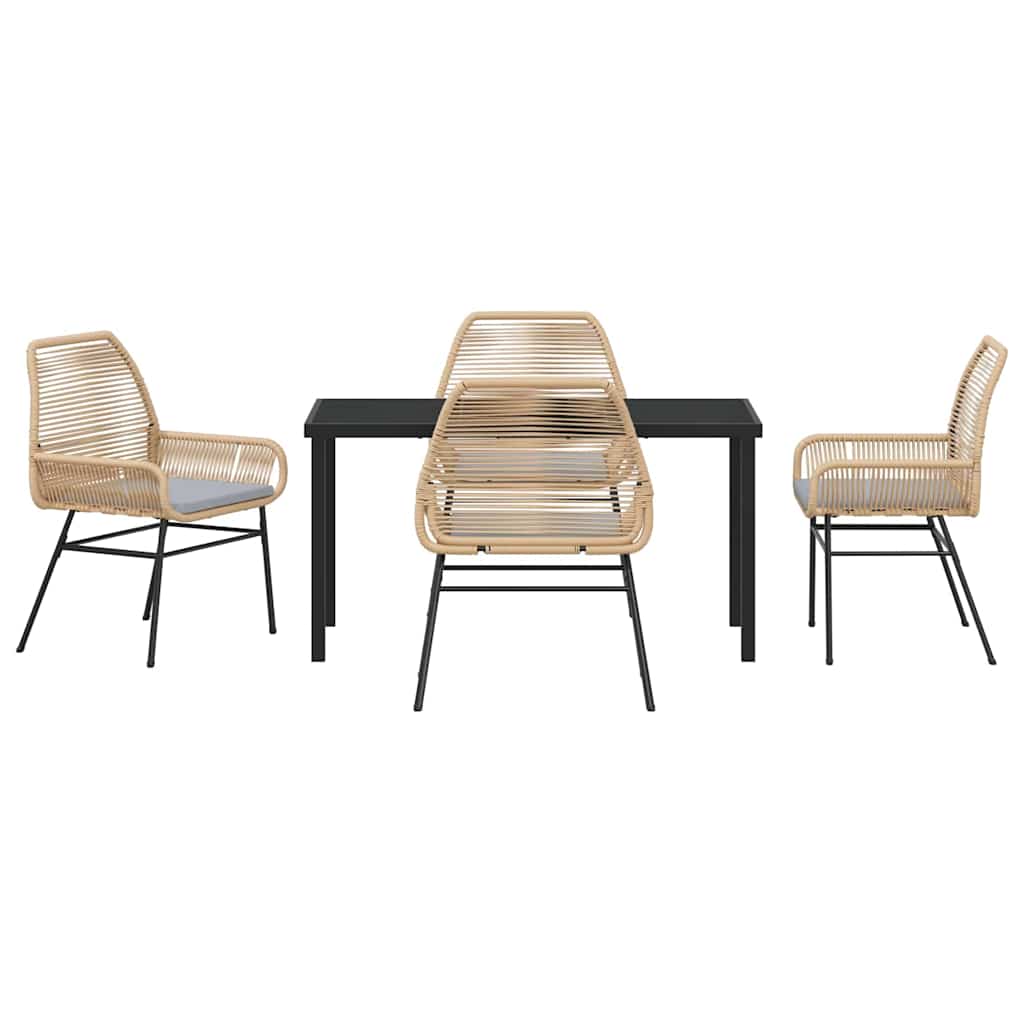 Have Spisebordssæt med pude 5 pcs Brun polyrattan