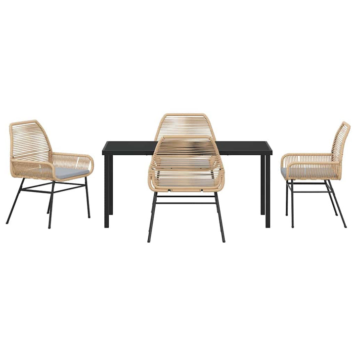Have Spisebordssæt med pude 5 pcs Brun polyrattan