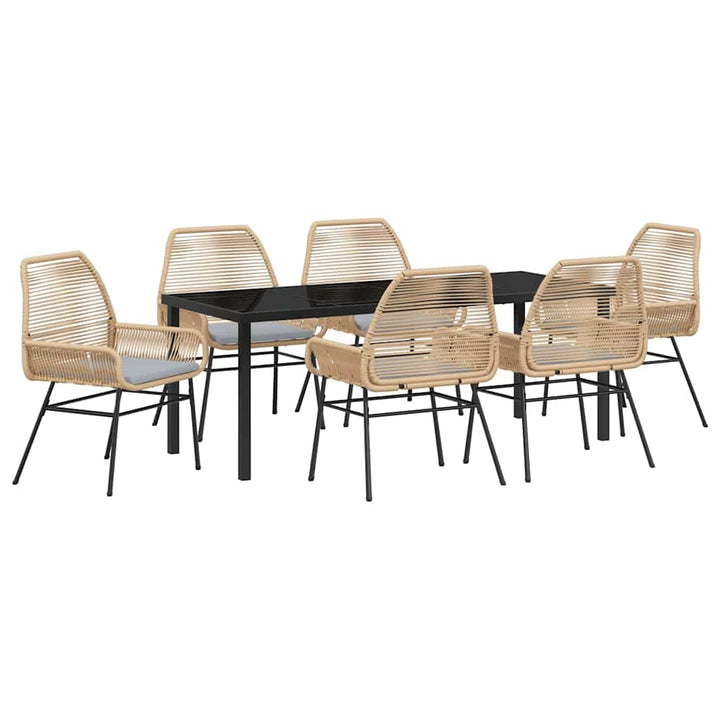 Have Spisebordssæt 7 stk. Brun polyrattan