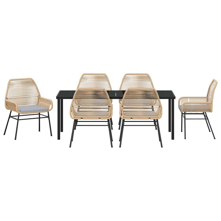 Have Spisebordssæt 7 stk. Brun polyrattan