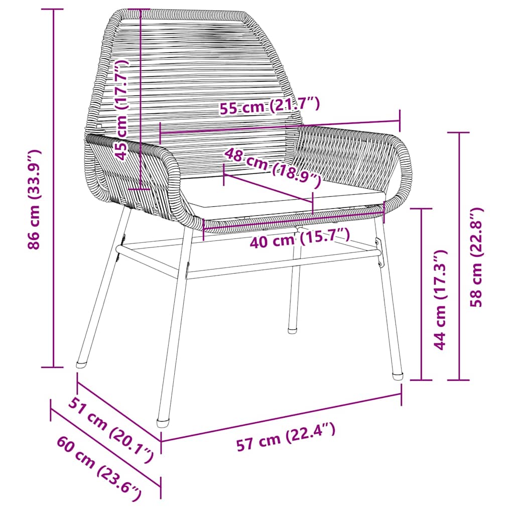 Have Spisebordssæt 9 stk. Brun polyrattan