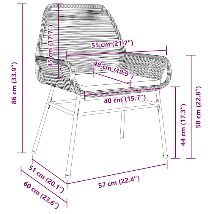 Have Spisebordssæt 9 stk. Brun polyrattan