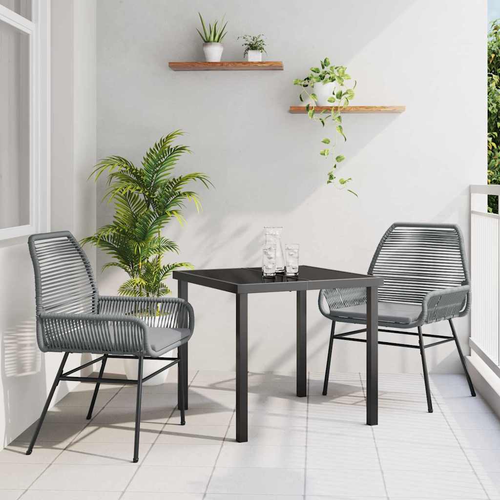 Have Spisebordssæt med pude 3 pcs Grå polyrattan