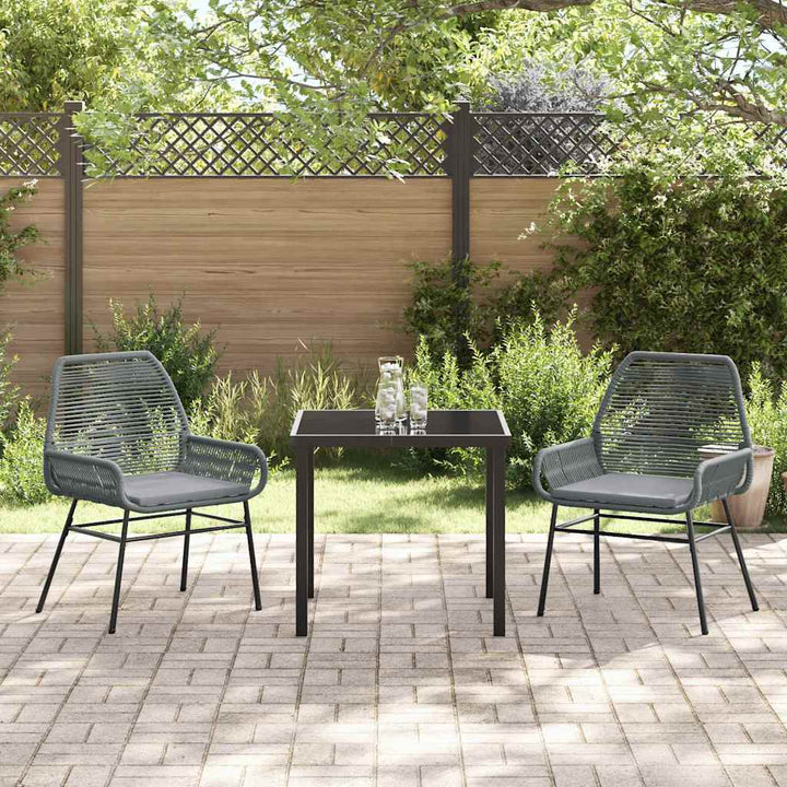 Have Spisebordssæt med pude 3 pcs Grå polyrattan