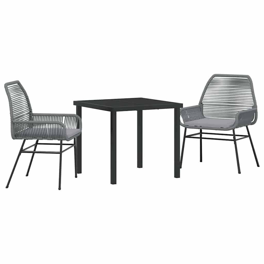 Have Spisebordssæt med pude 3 pcs Grå polyrattan