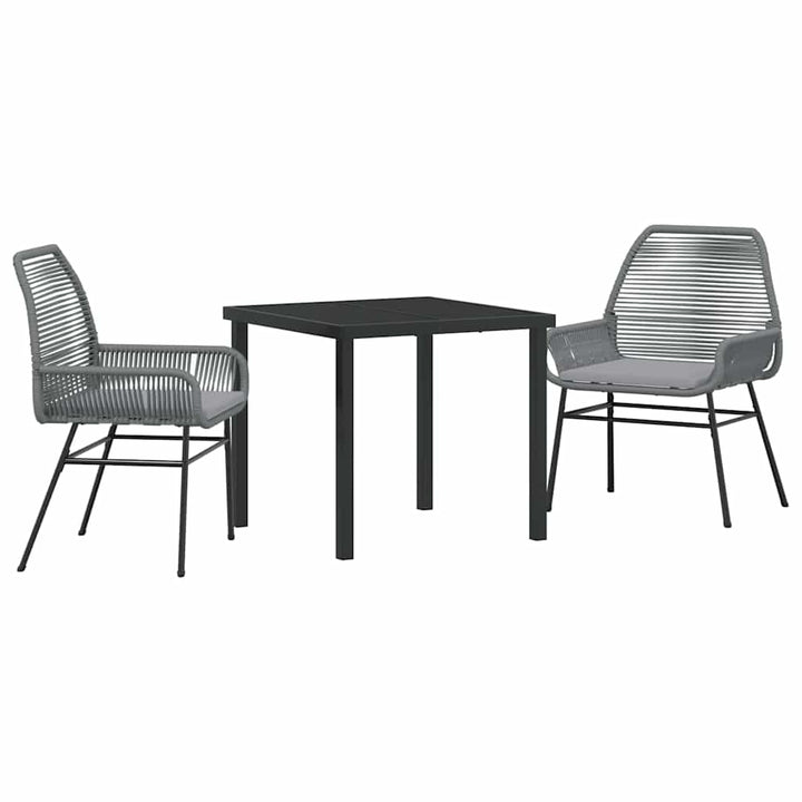 Have Spisebordssæt med pude 3 pcs Grå polyrattan