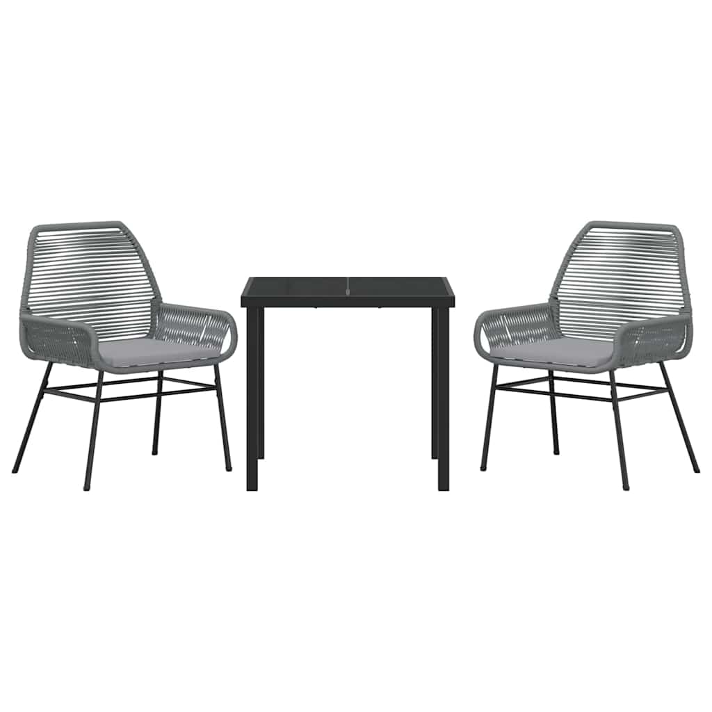Have Spisebordssæt med pude 3 pcs Grå polyrattan