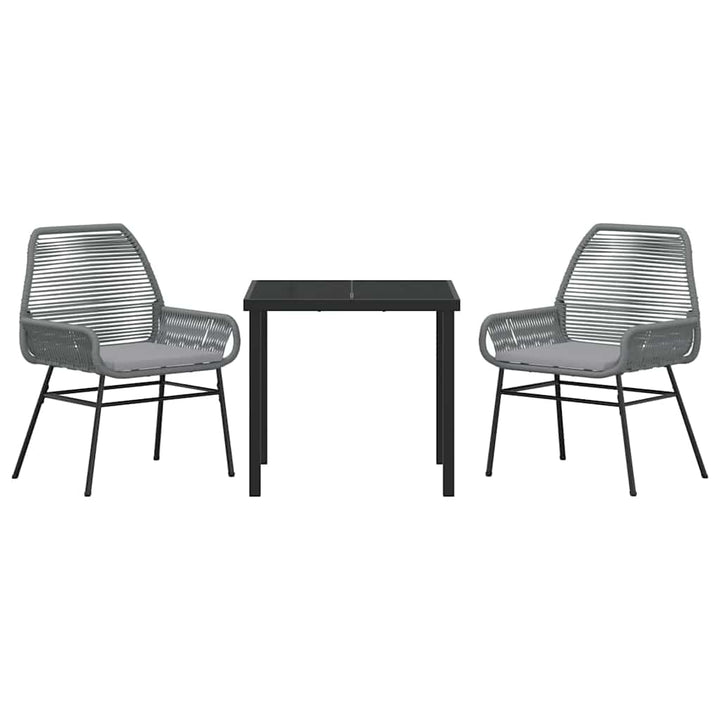 Have Spisebordssæt med pude 3 pcs Grå polyrattan