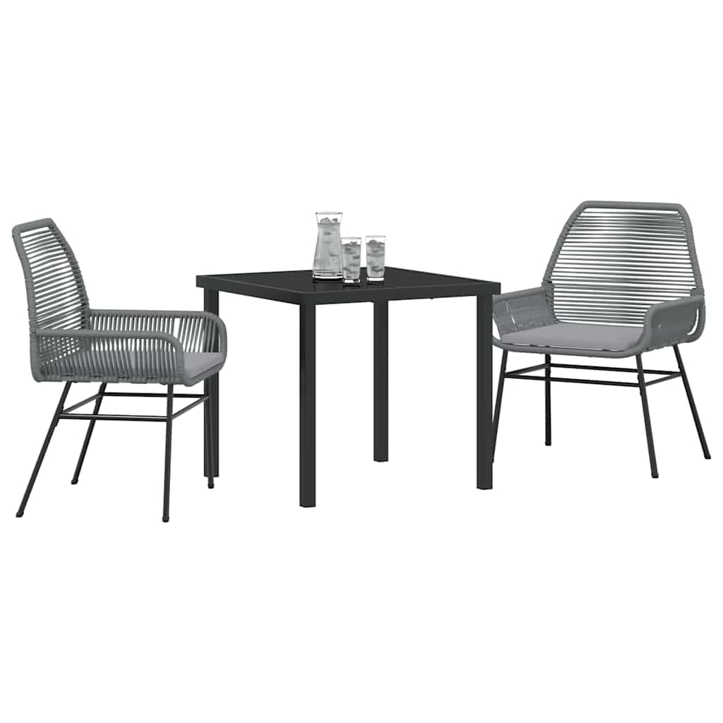 Have Spisebordssæt med pude 3 pcs Grå polyrattan