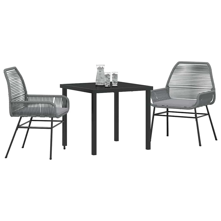 Have Spisebordssæt med pude 3 pcs Grå polyrattan