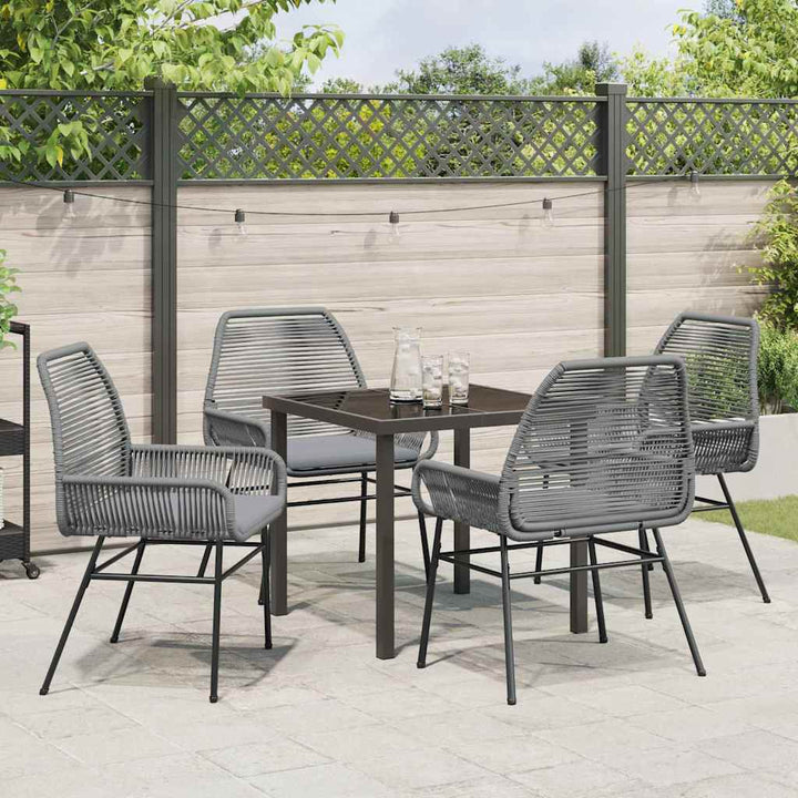 Have Spisebordssæt med pude 5 pcs Grå polyrattan