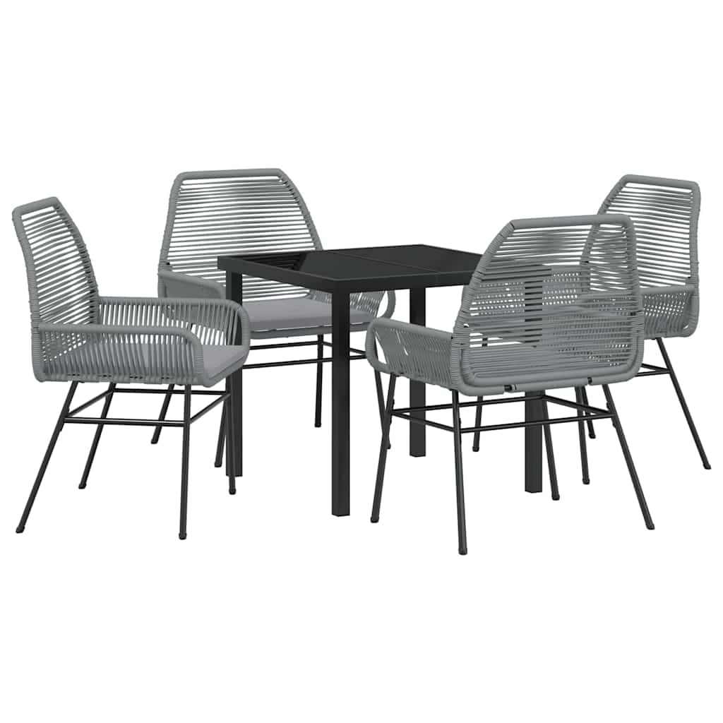 Have Spisebordssæt med pude 5 pcs Grå polyrattan
