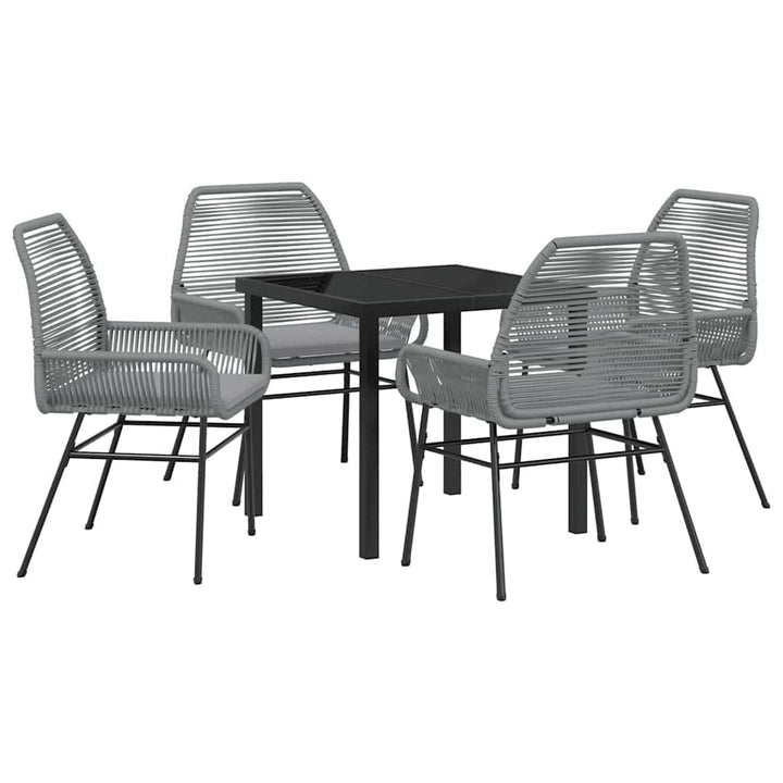 Have Spisebordssæt med pude 5 pcs Grå polyrattan