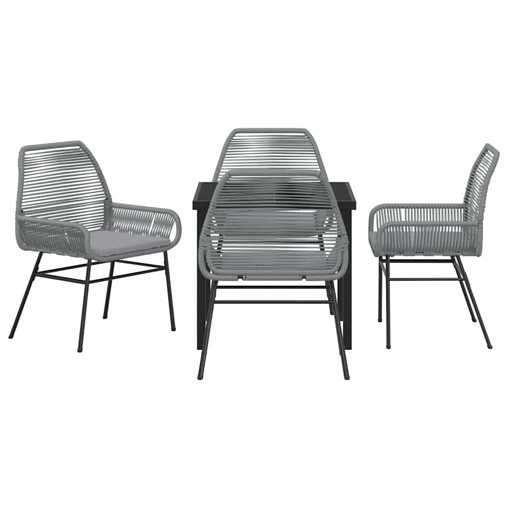 Have Spisebordssæt med pude 5 pcs Grå polyrattan