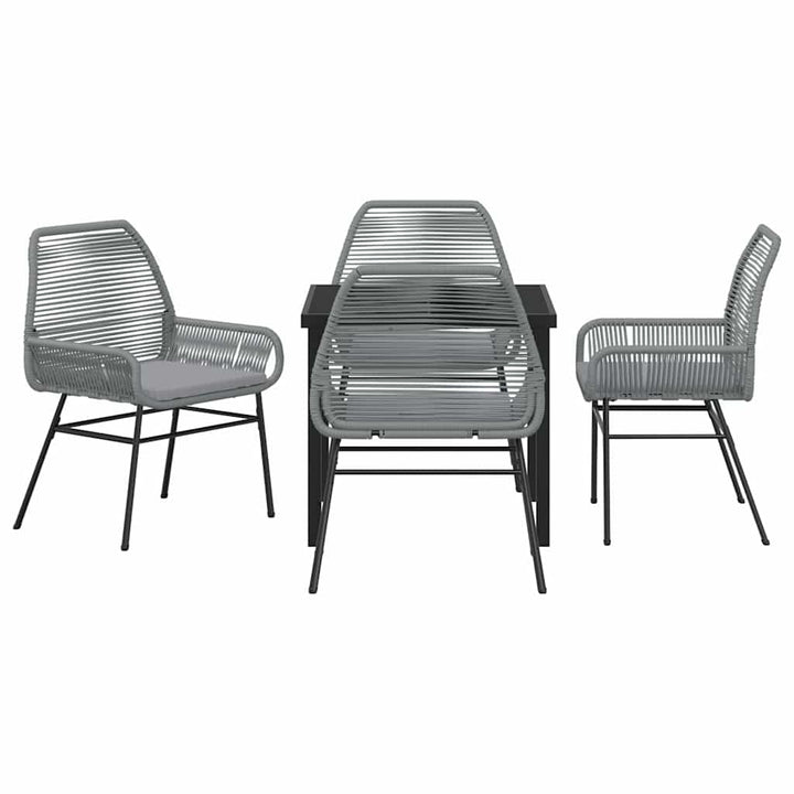 Have Spisebordssæt med pude 5 pcs Grå polyrattan