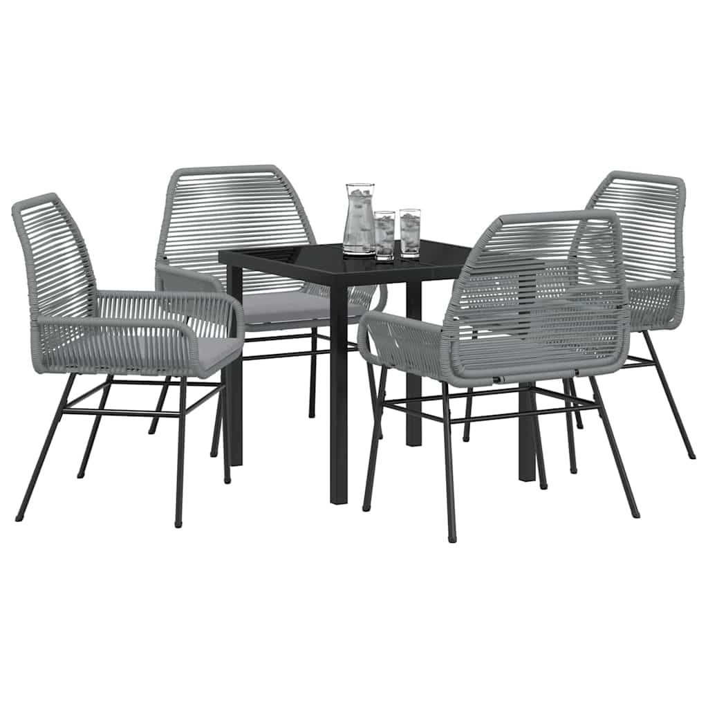 Have Spisebordssæt med pude 5 pcs Grå polyrattan