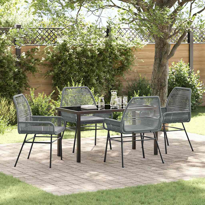 Have Spisebordssæt med pude 5 pcs Grå polyrattan